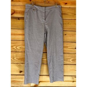 LOFT Houndstooth Capri Pants Women Size 10 Black White Cropped Ankle